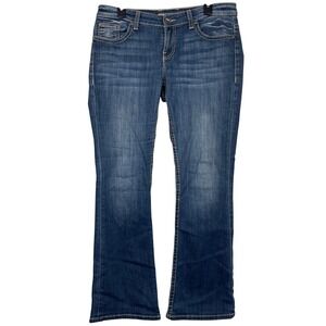 BKE Payton Flare Bootcut Womens 31R Stretch Medium Wash Denim Blue Jeans 31x31